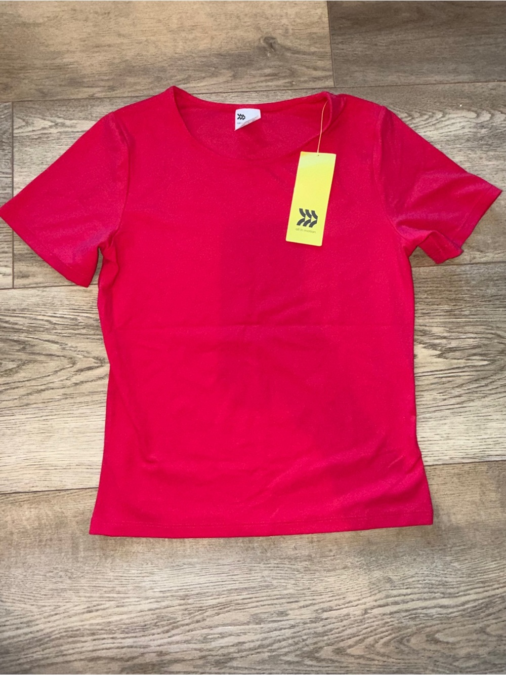 New! Womens All In Motion raspberry pink athletic fitted t shirt